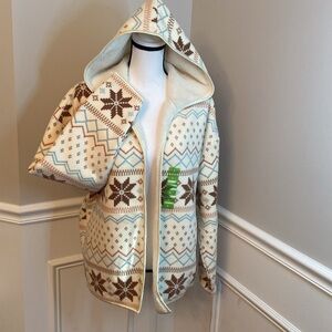 Steve Madden Hooded Sherpa Jacket size Large hoodie open front